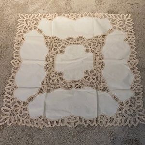 35x35 Battenburg Lace Table Square. Brand New